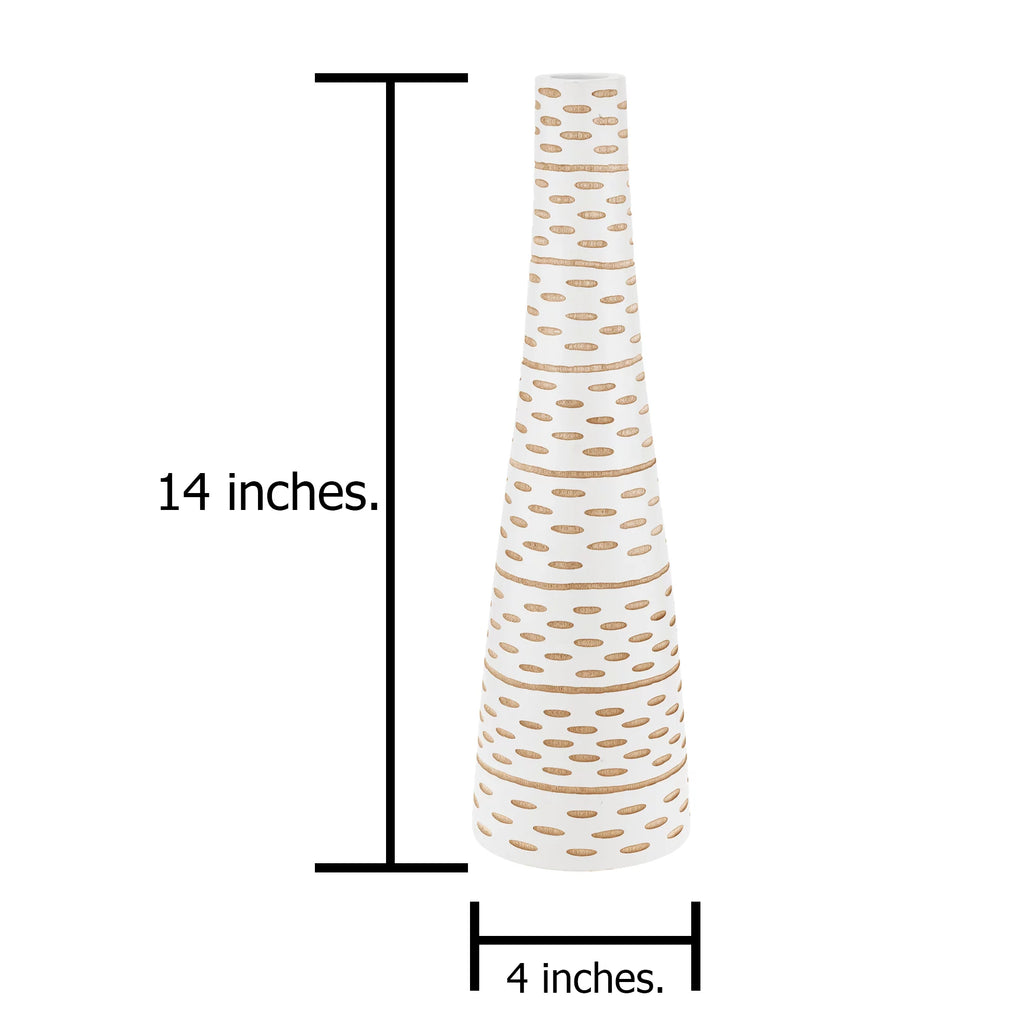 White Mango Tree Wood Bottle-Shaped Vase Q278452