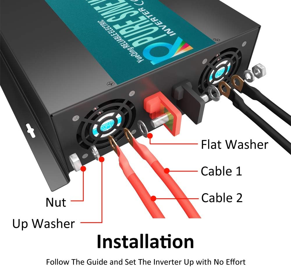 3000W Pure Sine Wave Inverter 24V DC to 120V AC 60HZ with LED Display L648781