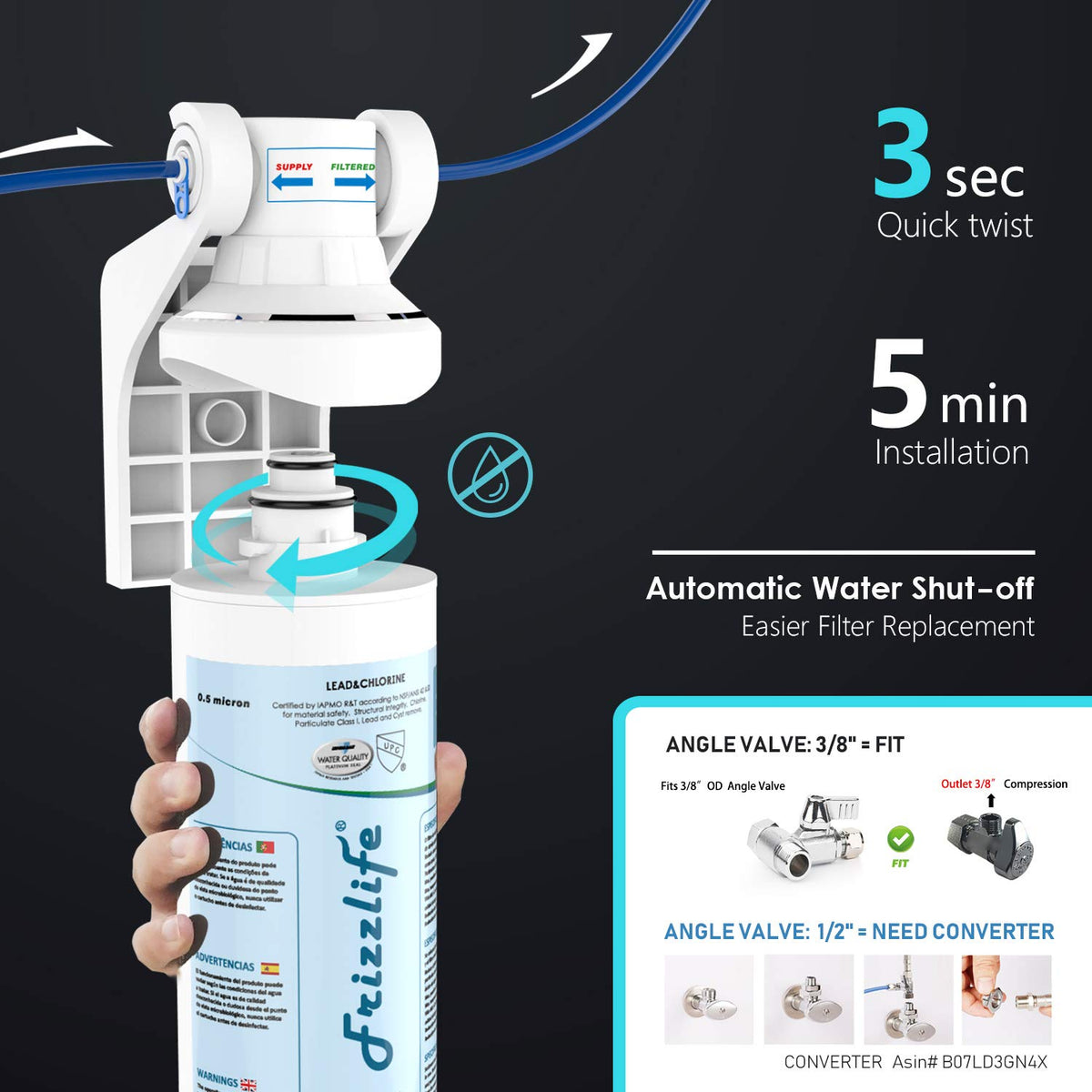 Under Sink Water Filter with Dedicated Faucet W8643