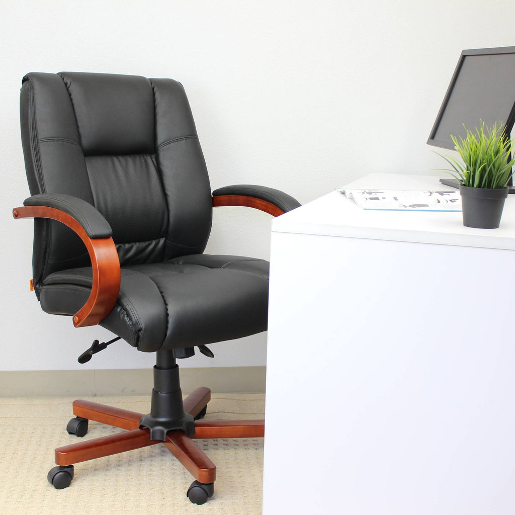 Cherry Mid Back Executive Wood Chair M8559