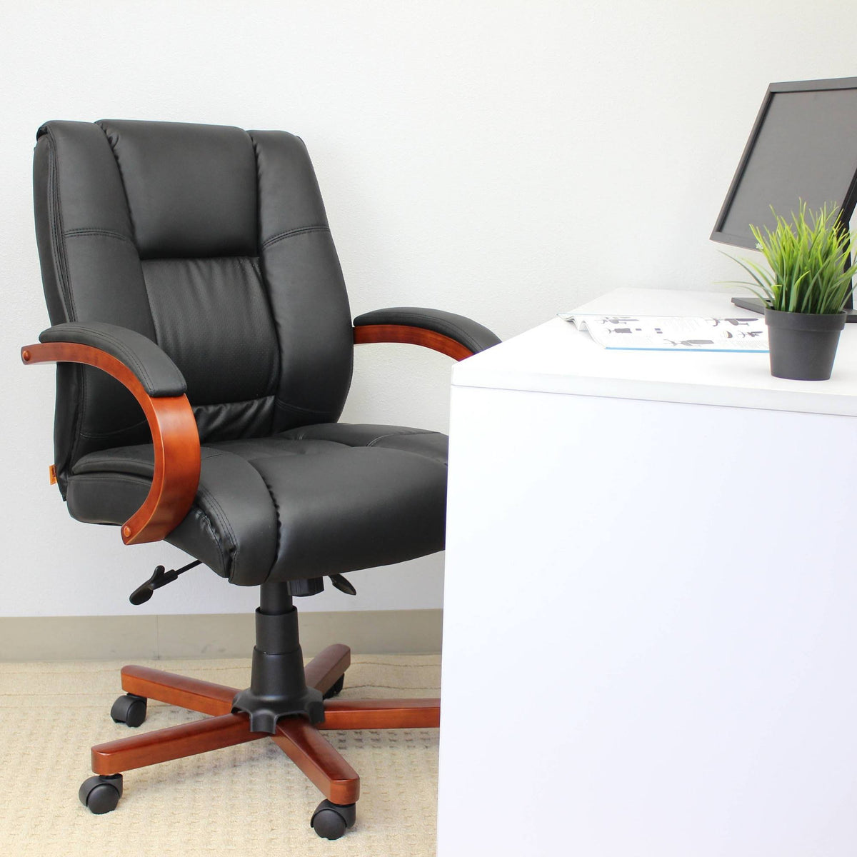 Cherry Mid Back Executive Wood Chair M8559