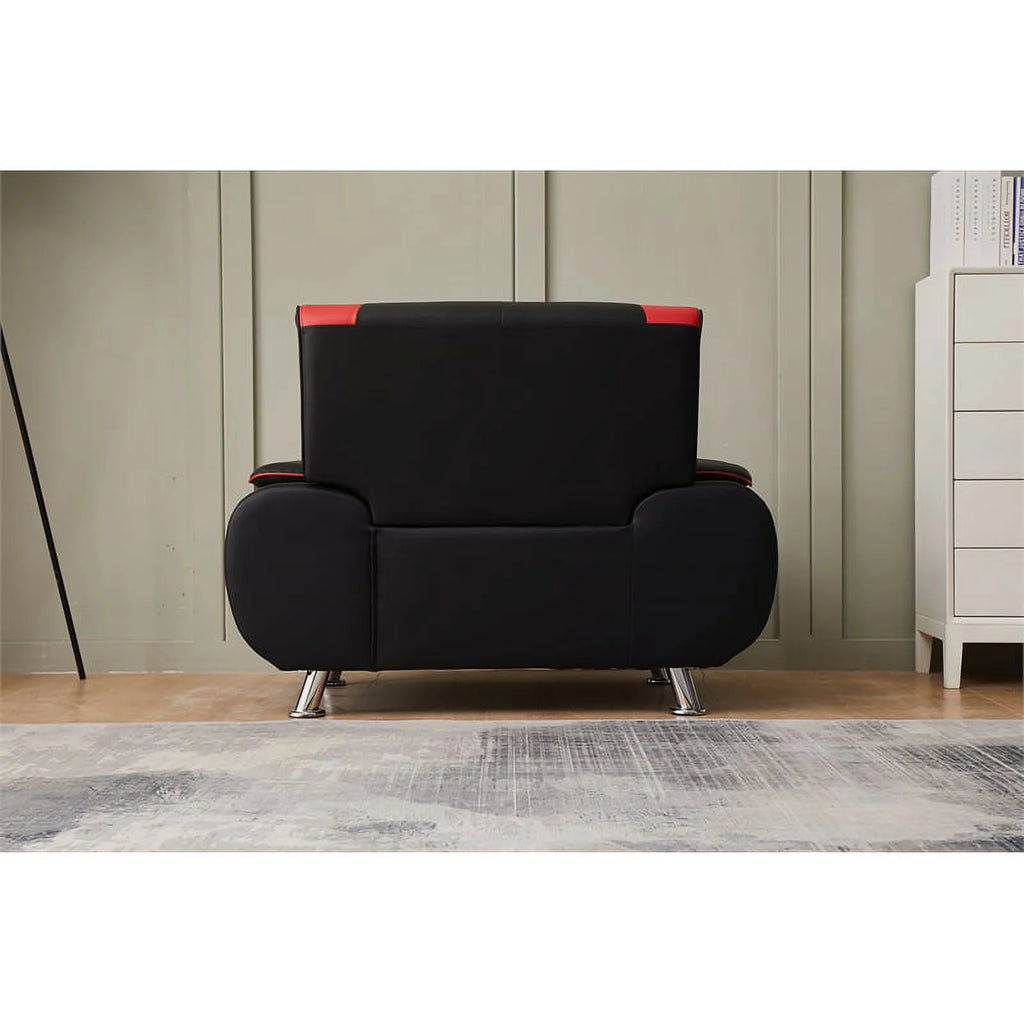 Black Faux Leather Livingroom Chair S3370