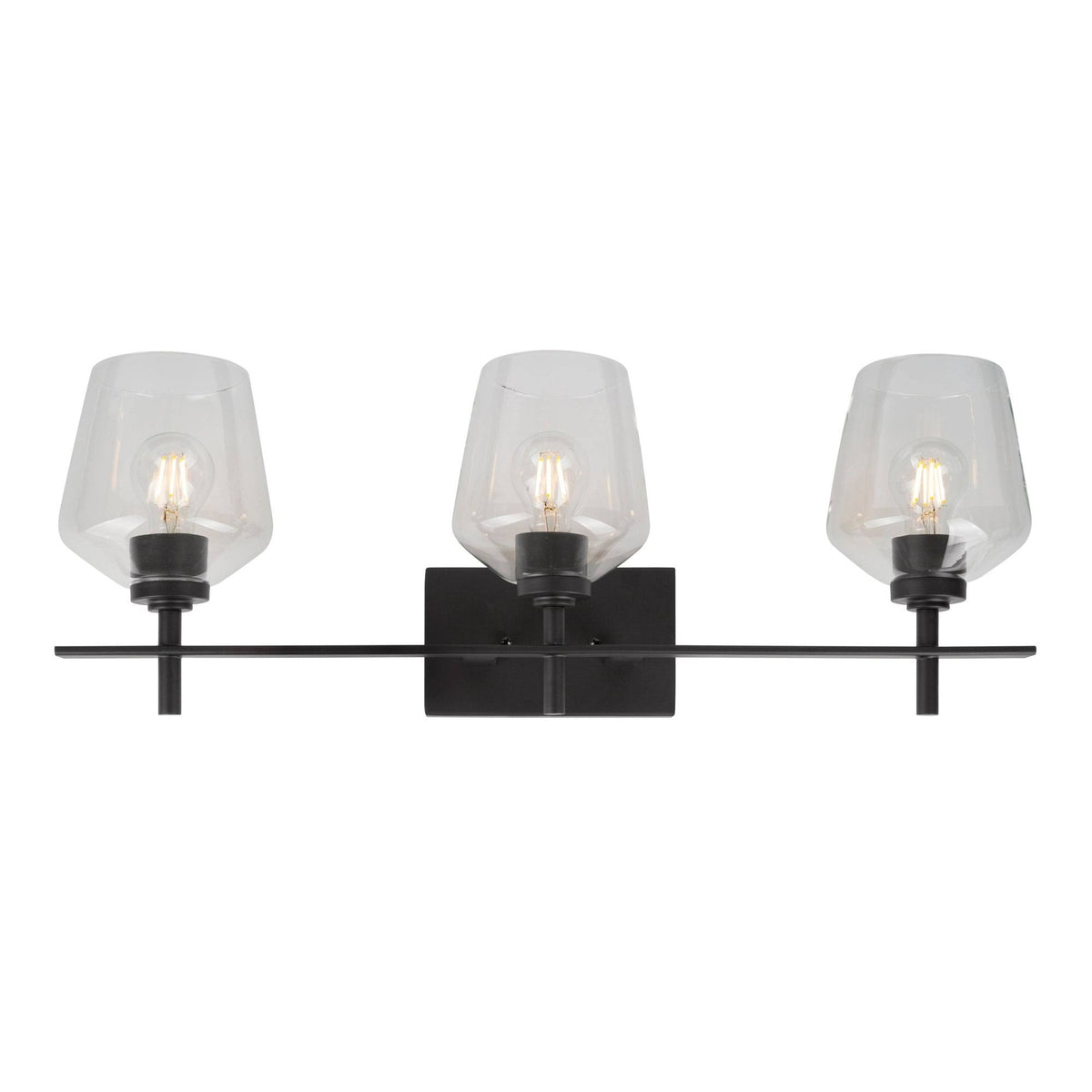 3 Light Bath Vanity Black Finish E9357