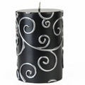 Black Scroll Pillar Candle Bulk (12-Case) T561031