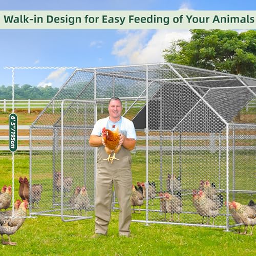 Extra Large Metal Chicken Coop Run with Cover X481