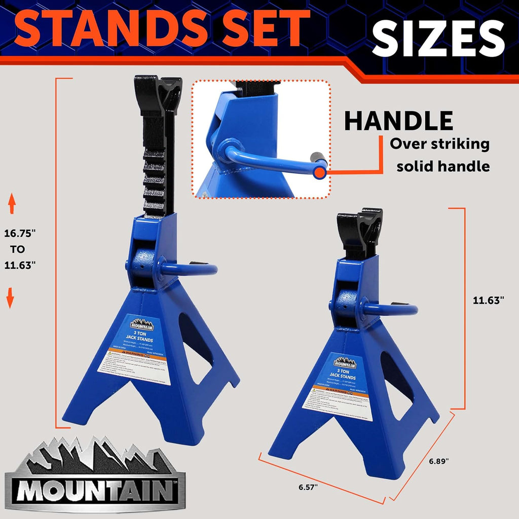 3 Ton Steel Jack Stands Pair K381604