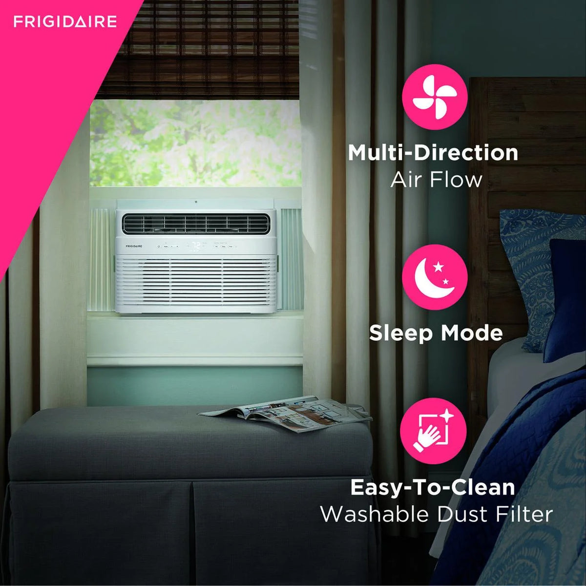 12,000 BTU Smart Window Air Conditioner with Wi-Fi and Remote in White O191343
