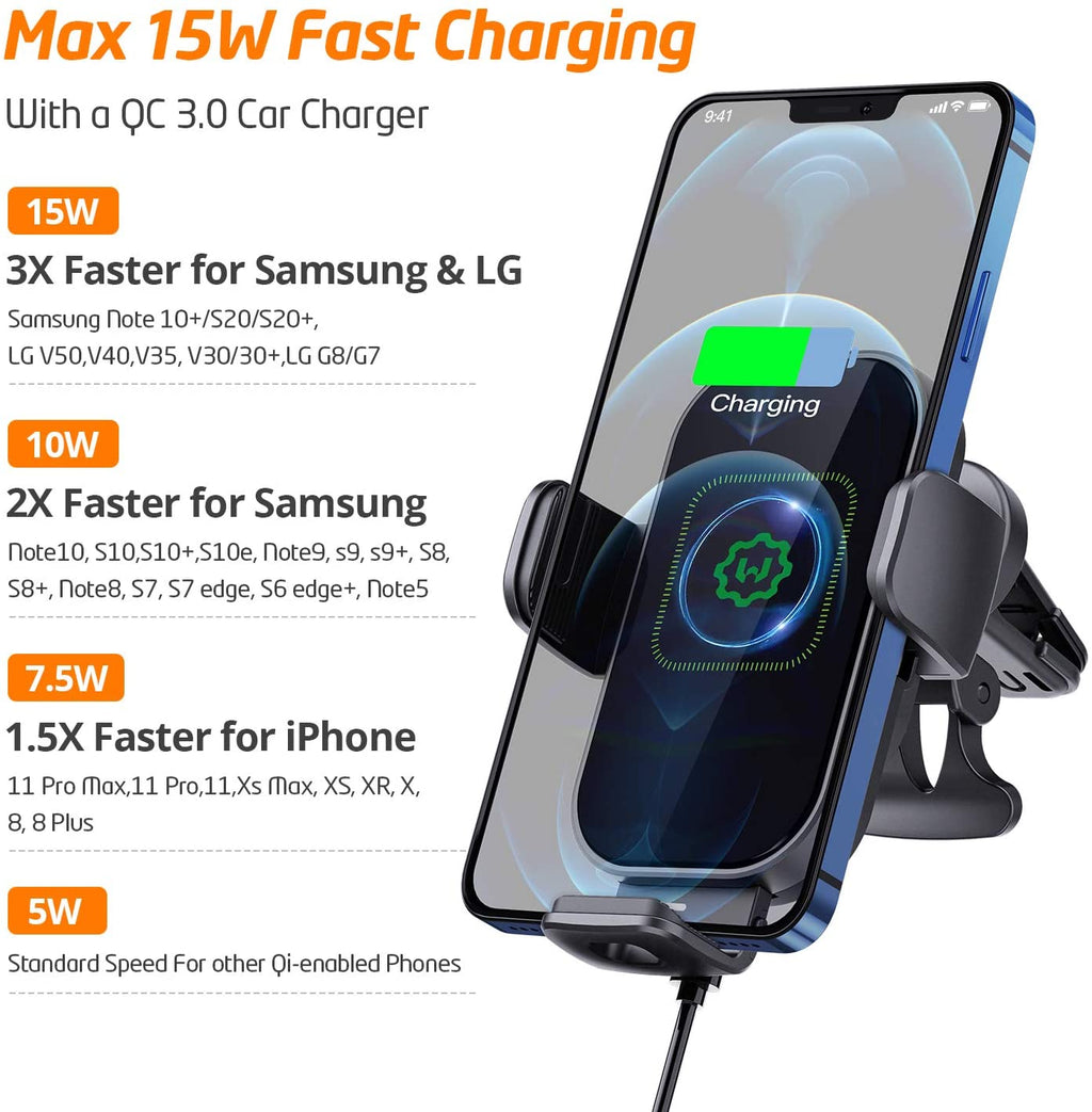 15W Qi Wireless Car Charger Phone Holder I971