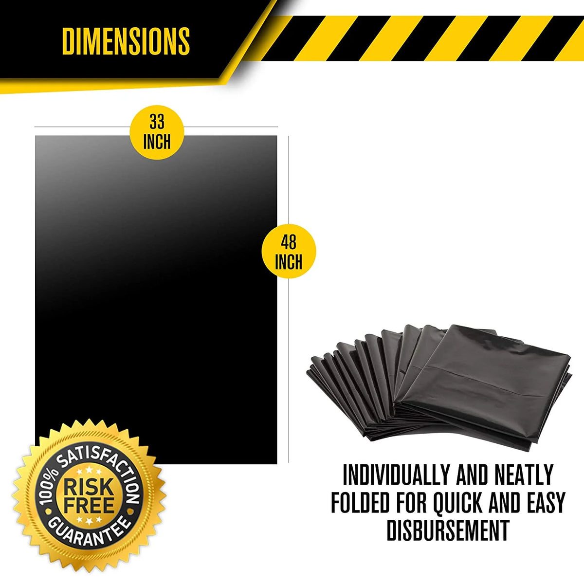 Extra Heavy Duty Contractor Bags - 42 Gallon, 4 Mil (32 Pack w/Ties) - 33" x 48" N98422