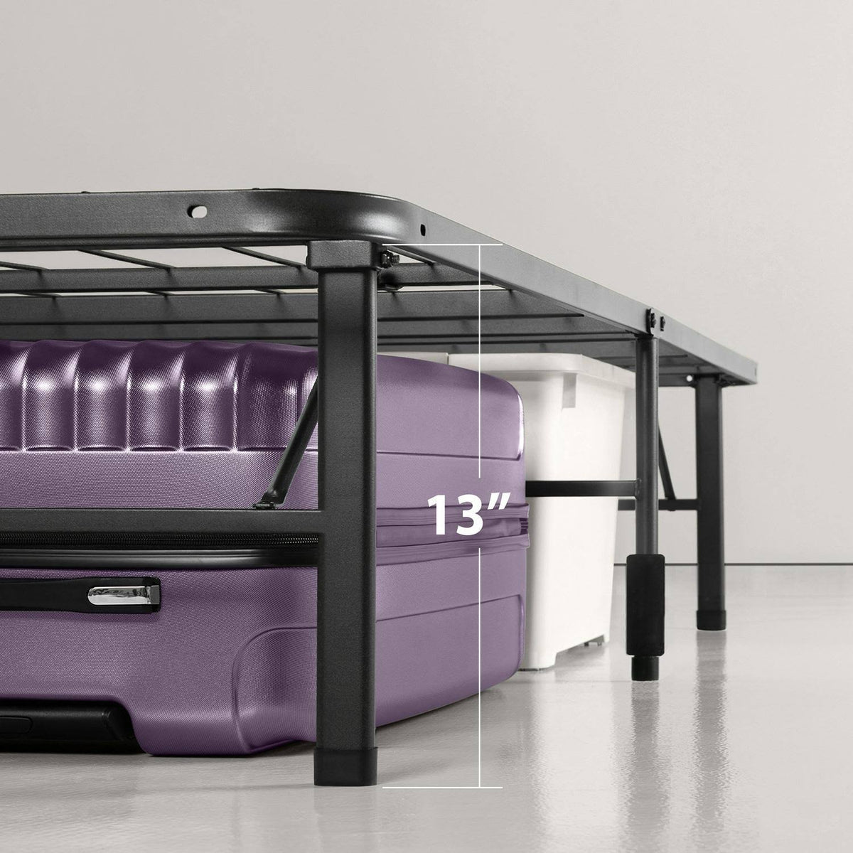 Black Steel Smart Base Bed Frame F3905
