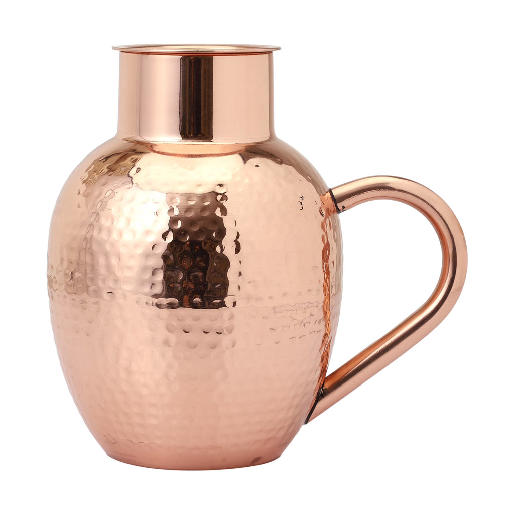 Copper Pitcher with Bowl, Hammered Jug, 50.7 US Fl Oz (1.5 Lt.) M957922