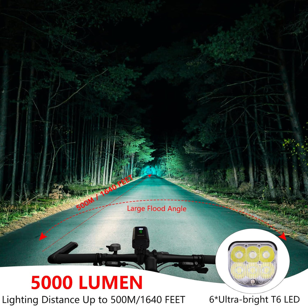 6*T6 LED Bike Light Set USB Rechargeable Waterproof Pack of 2 M272