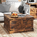 Square Wood Coffee Table with Storage Y99022