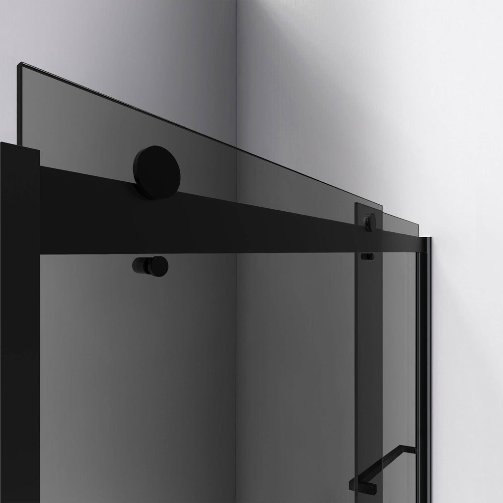 Semi-Frameless Bypass Shower Door in Chrome and Gray Glass I737