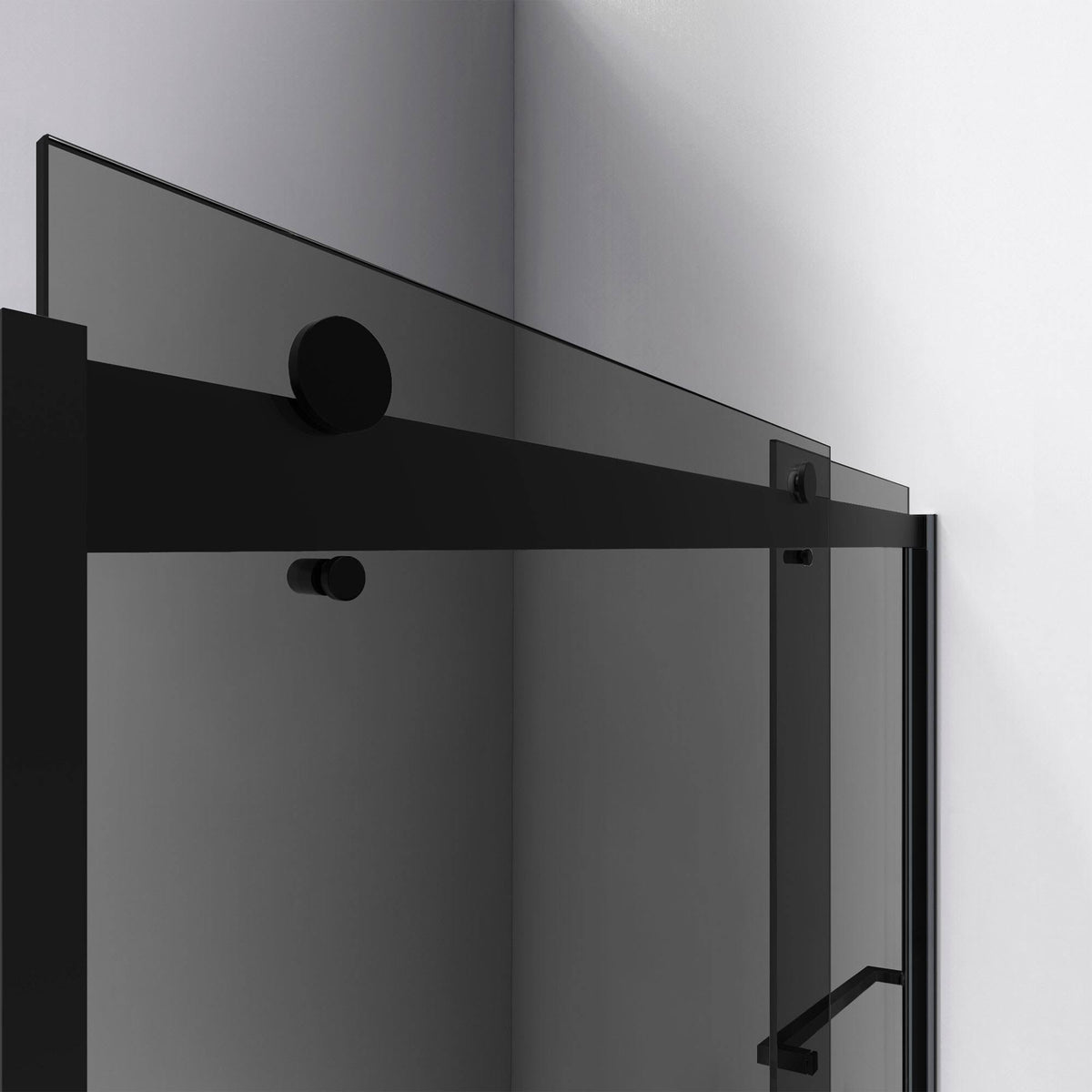 Semi-Frameless Bypass Shower Door in Chrome and Gray Glass I737