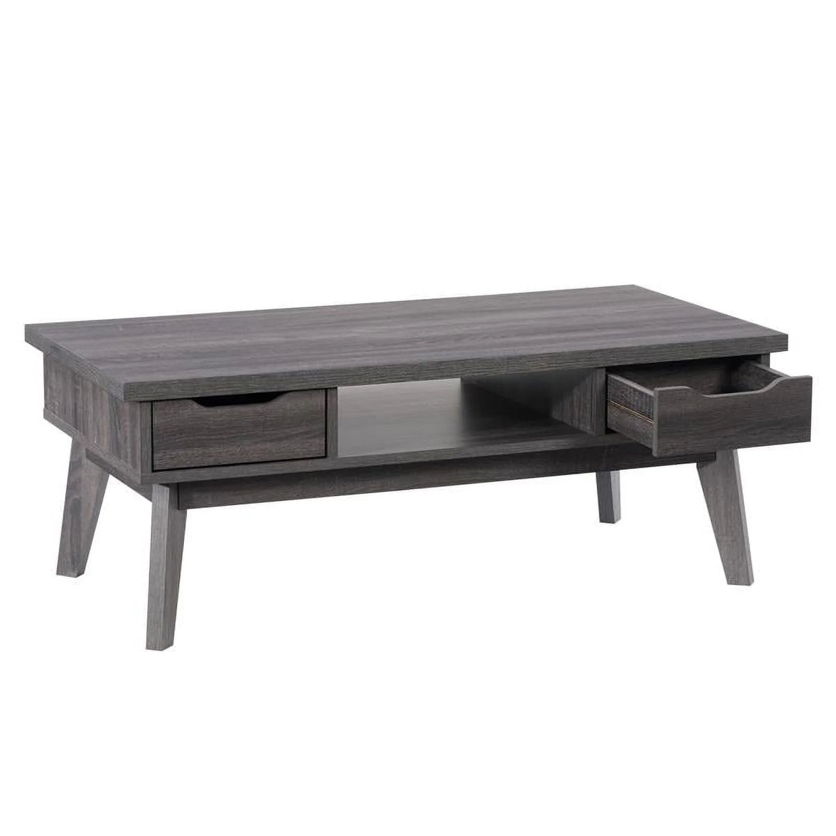 Dark Gray Engineered Wood Coffee Table with Drawers K36744
