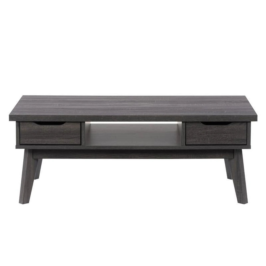 Dark Gray Engineered Wood Coffee Table with Drawers K36744