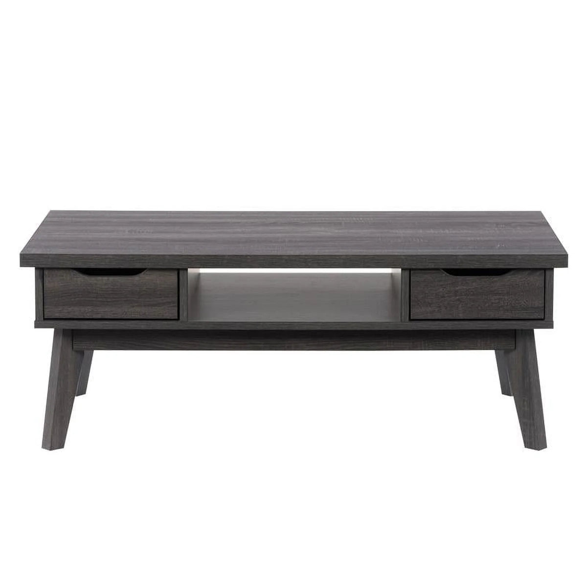 Dark Gray Engineered Wood Coffee Table with Drawers K36744