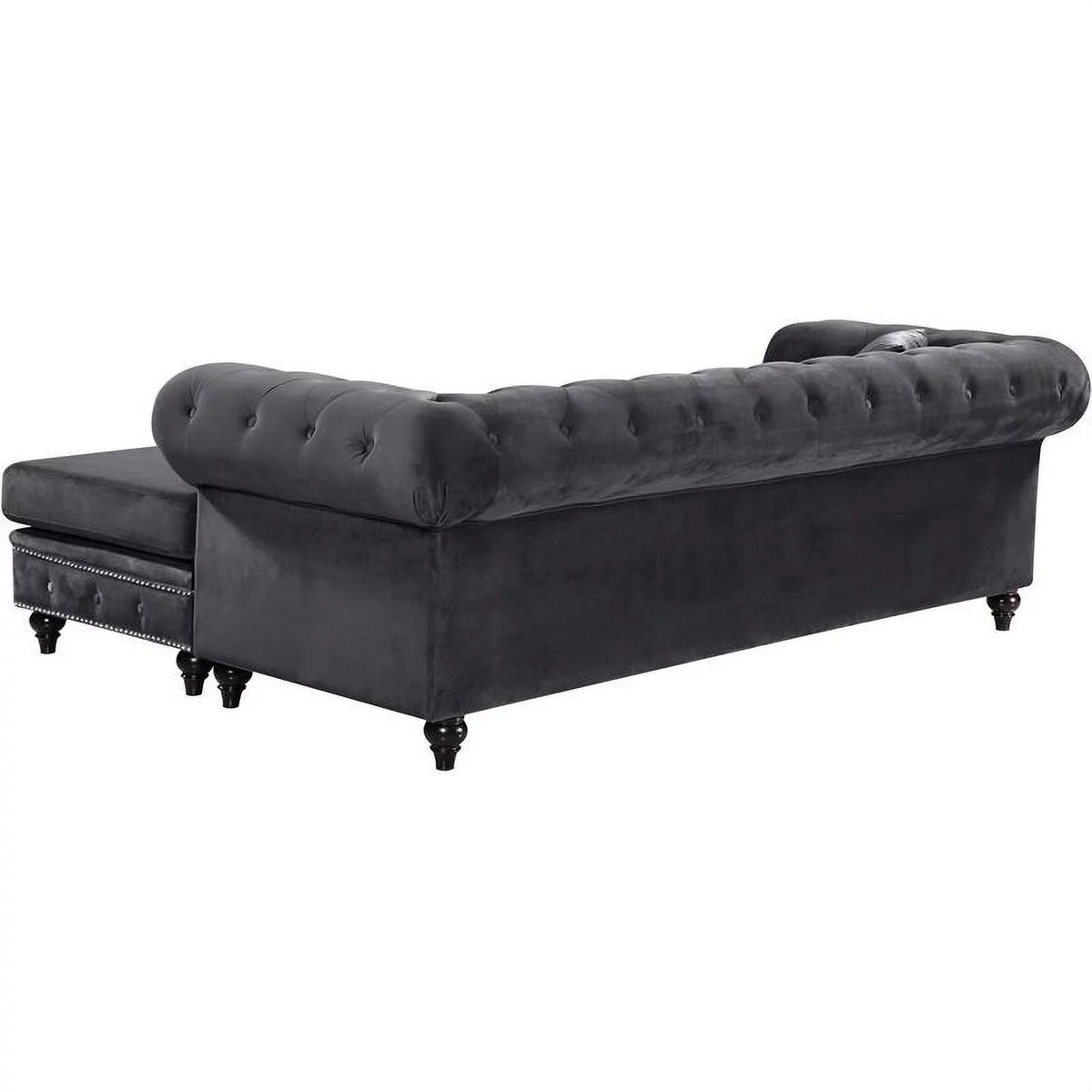 Gray Velvet Reversible Sectional E45996