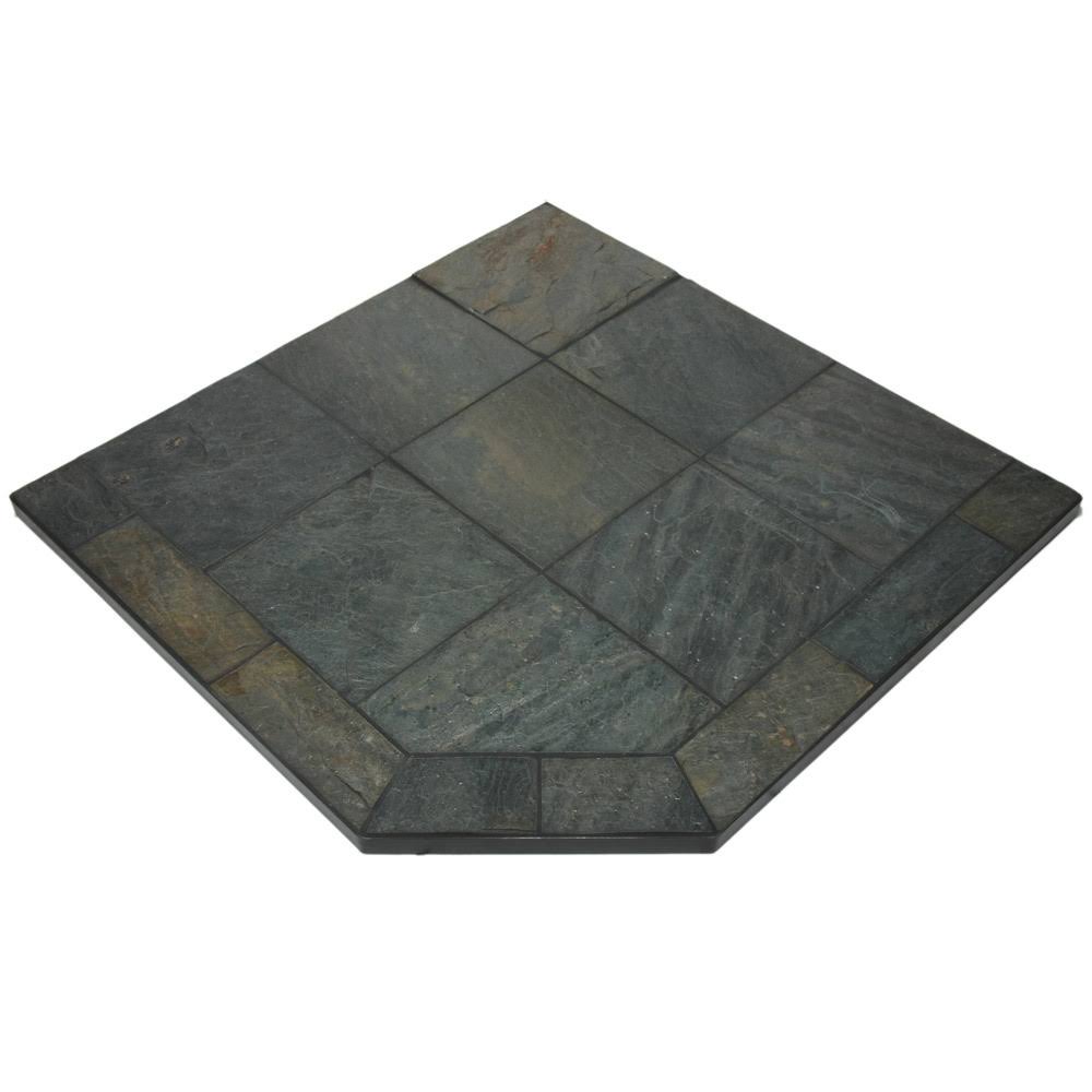 Natural Smokey Slate Single Cut Corner Hearth Pad Z87831