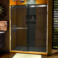 Semi-Frameless Bypass Shower Door in Chrome and Gray Glass I737