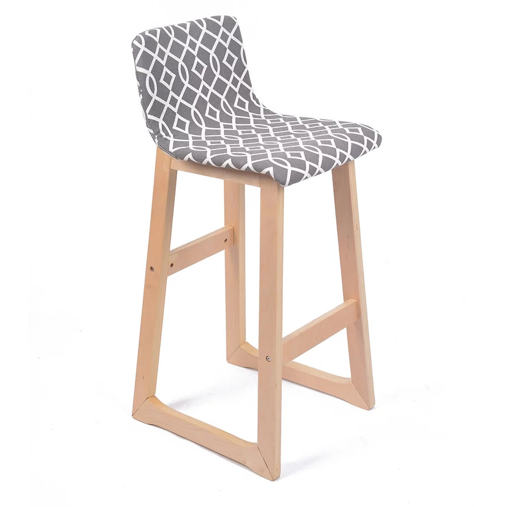 Contemporary Wood Fabric Barstool M532849