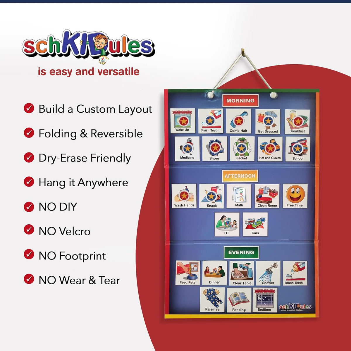 Visual Schedule Magnet Board with 189 Magnetic Picture Cards, Pack of 2 E85570