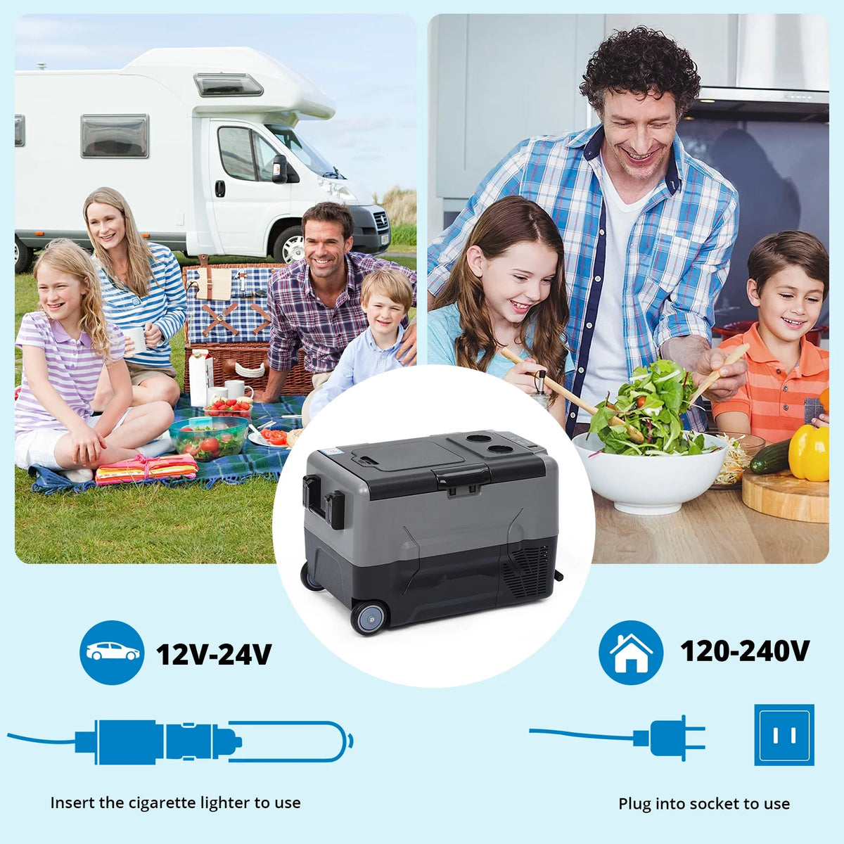 Portable Car Refrigerator 37Qt Dual Zones F6623
