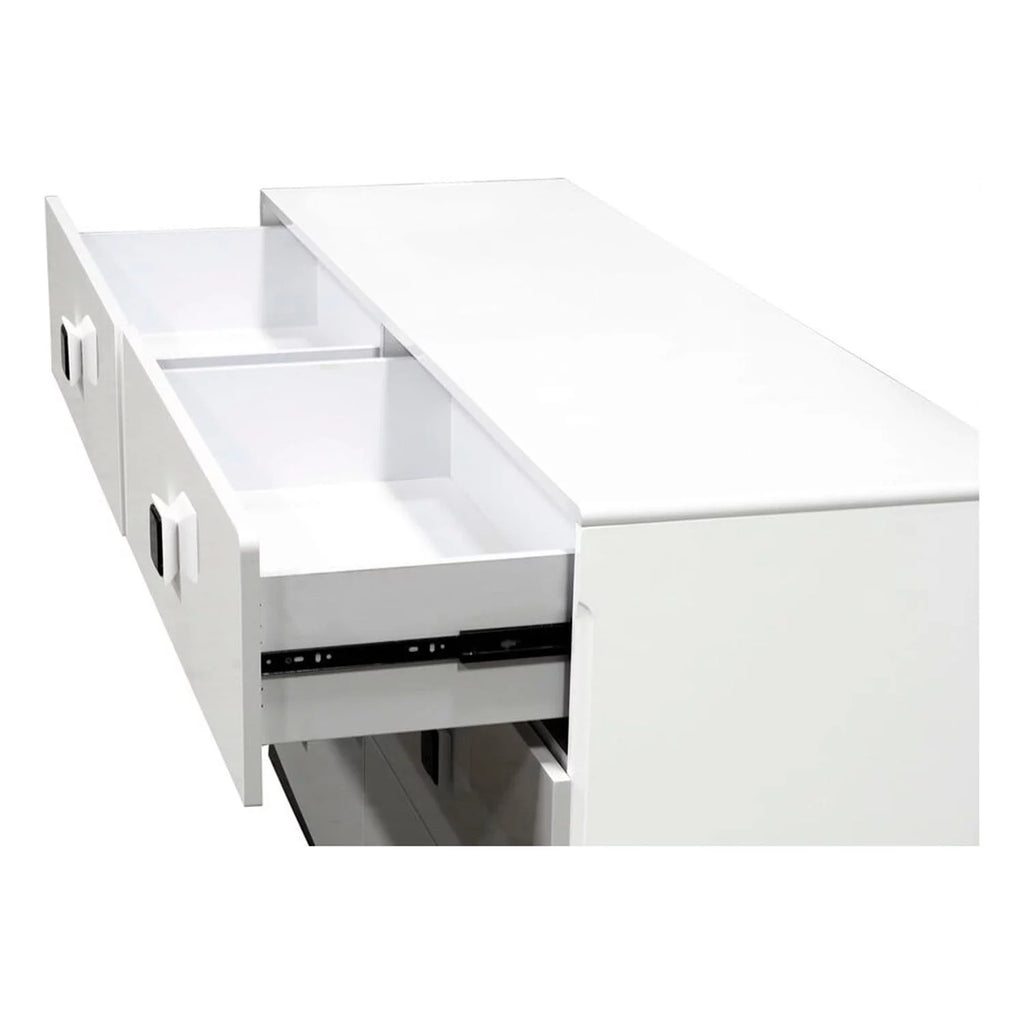 White 6 Drawer Poplar Wood Dresser D598