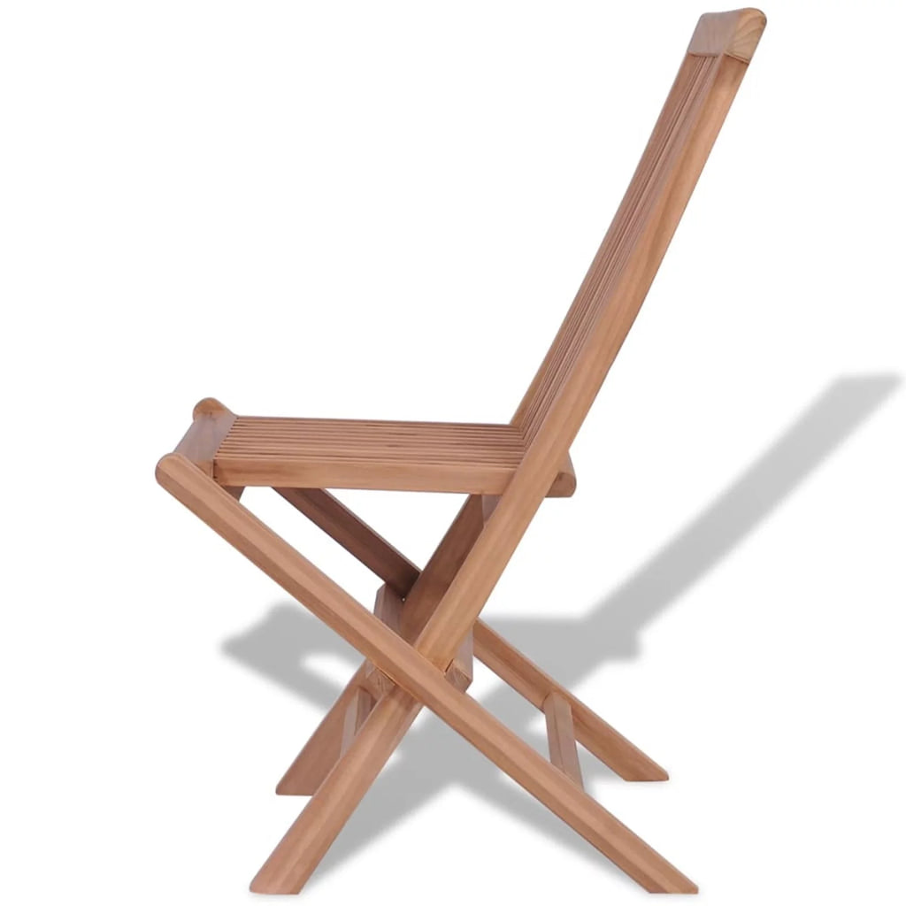 4 Piece Folding Teak Wood Dining Chairs J804685