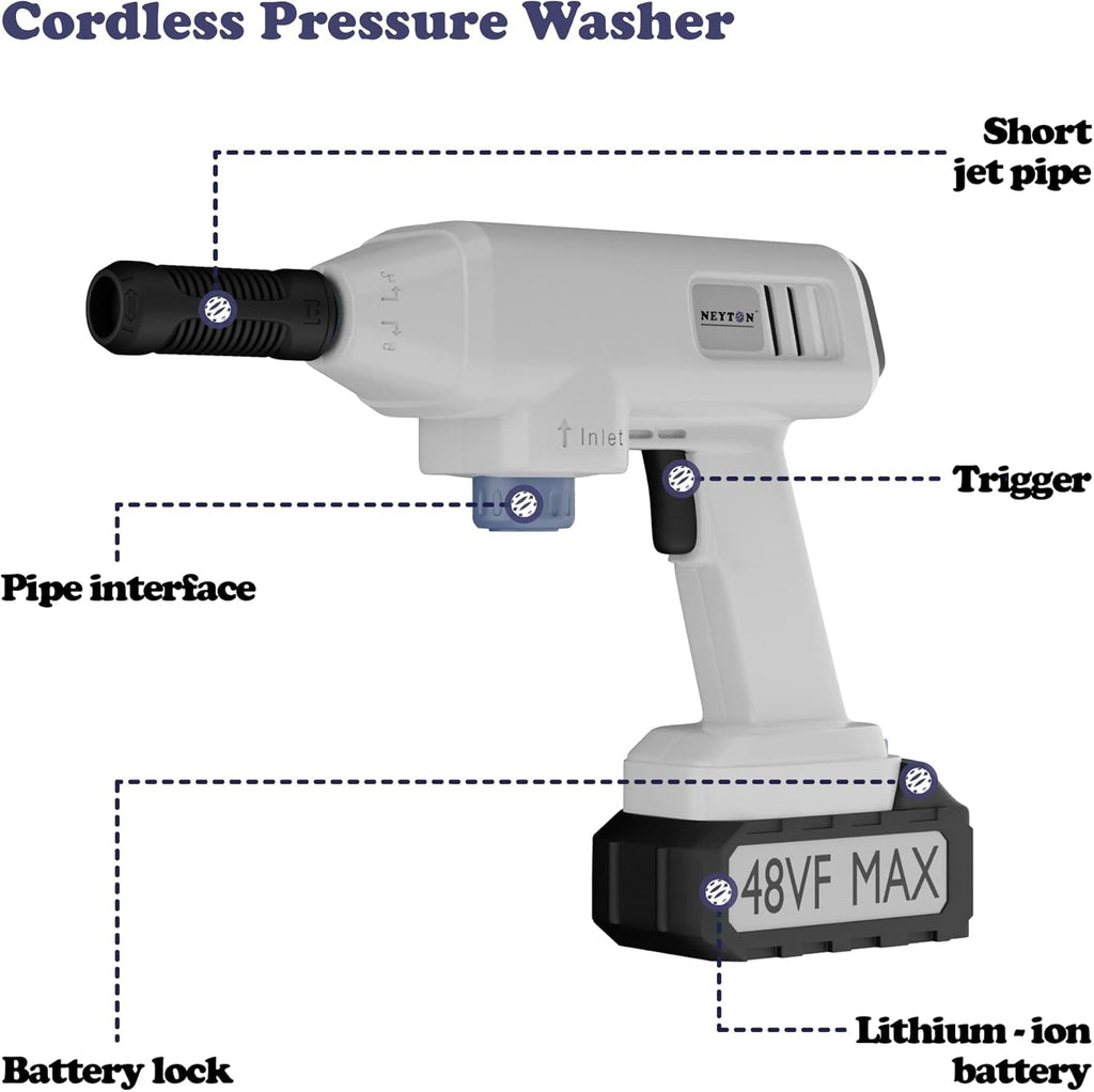 48V Cordless Pressure Washer with 2 x 48V Batteries W273097