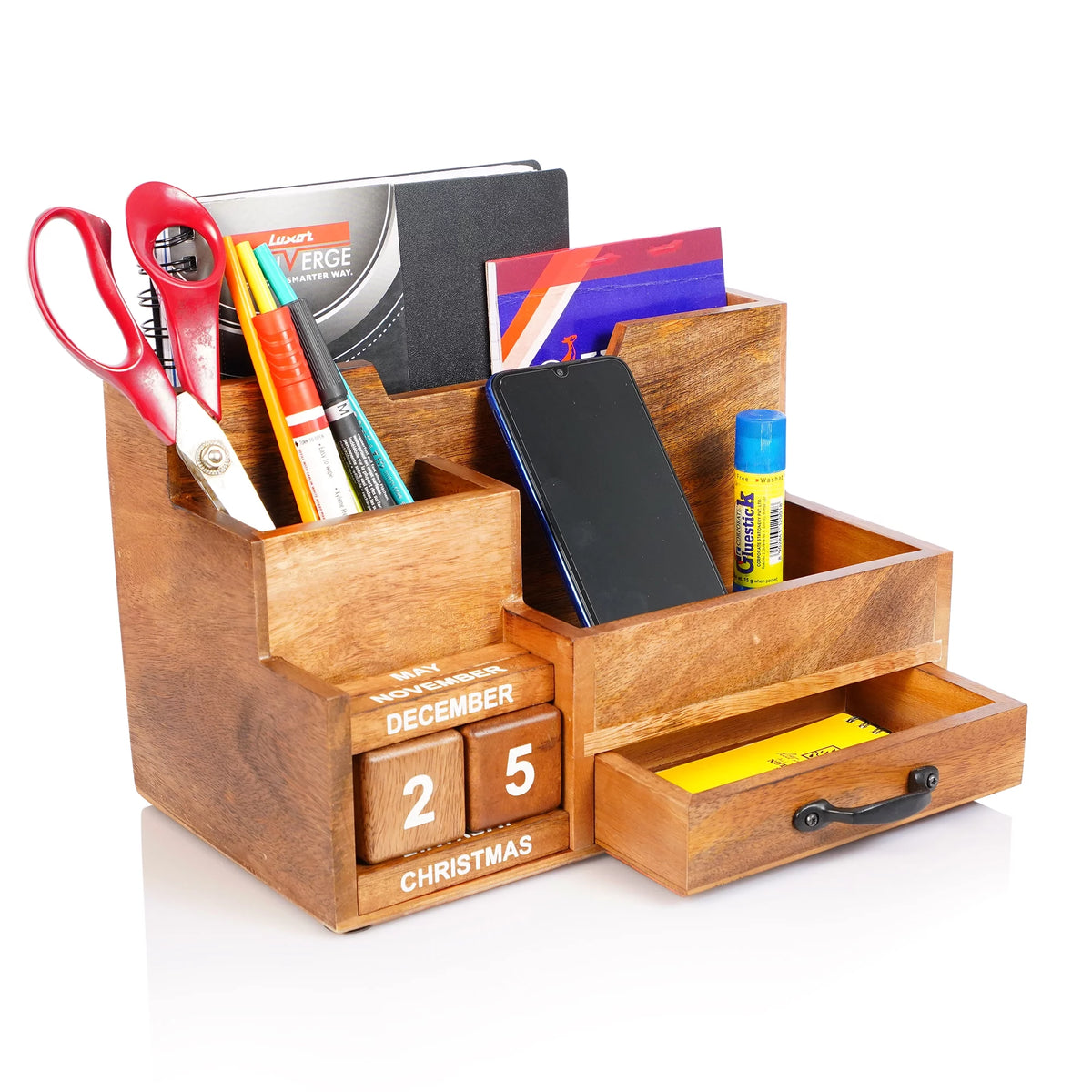 Wooden Mail Organizer with Drawer J960437