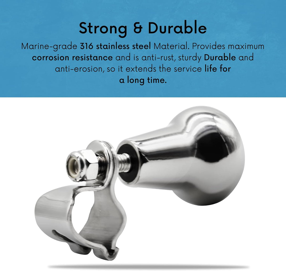 316 Stainless Steel Mirror Polished Sport Boat Steering Wheel Spinning Knob A688009