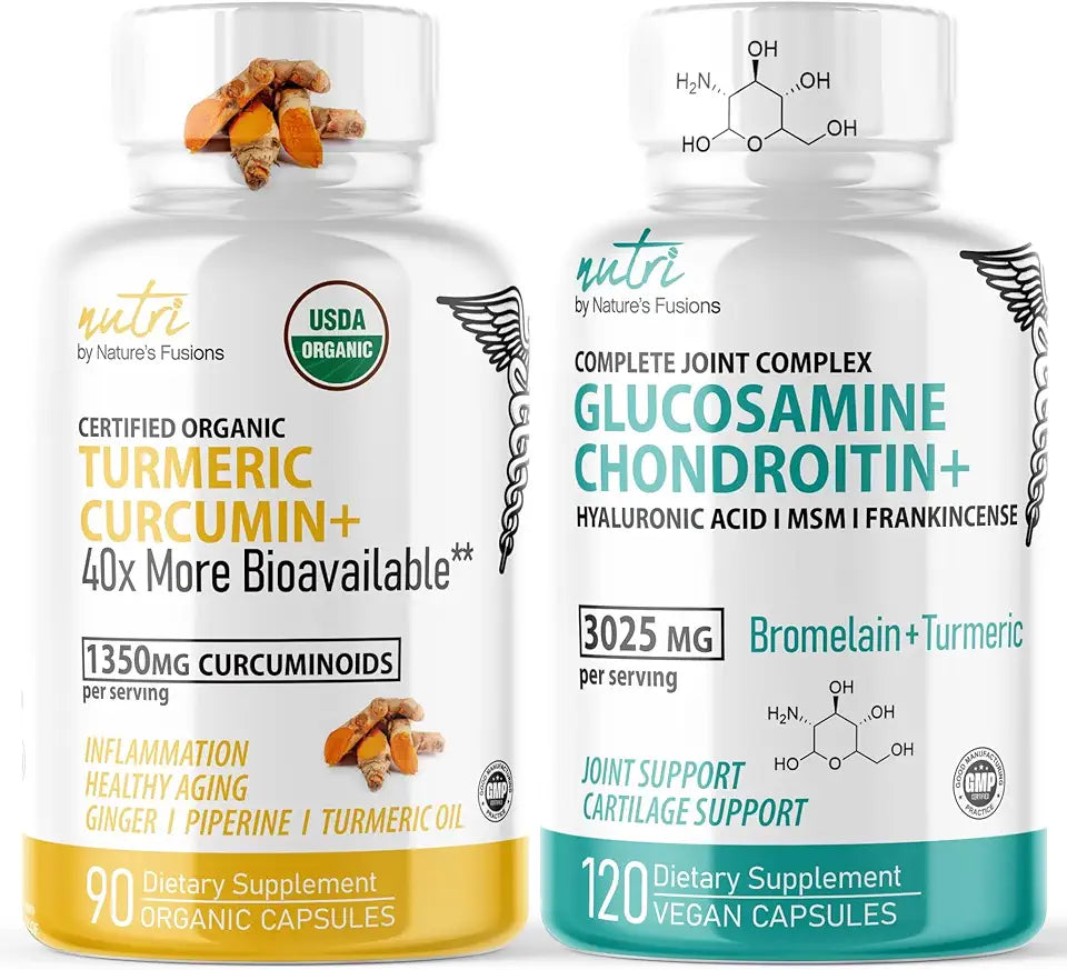 Organic Turmeric Supplement 1425mg Curcuminoids & Glucosamine Chondroitin Joint Supplement D444283