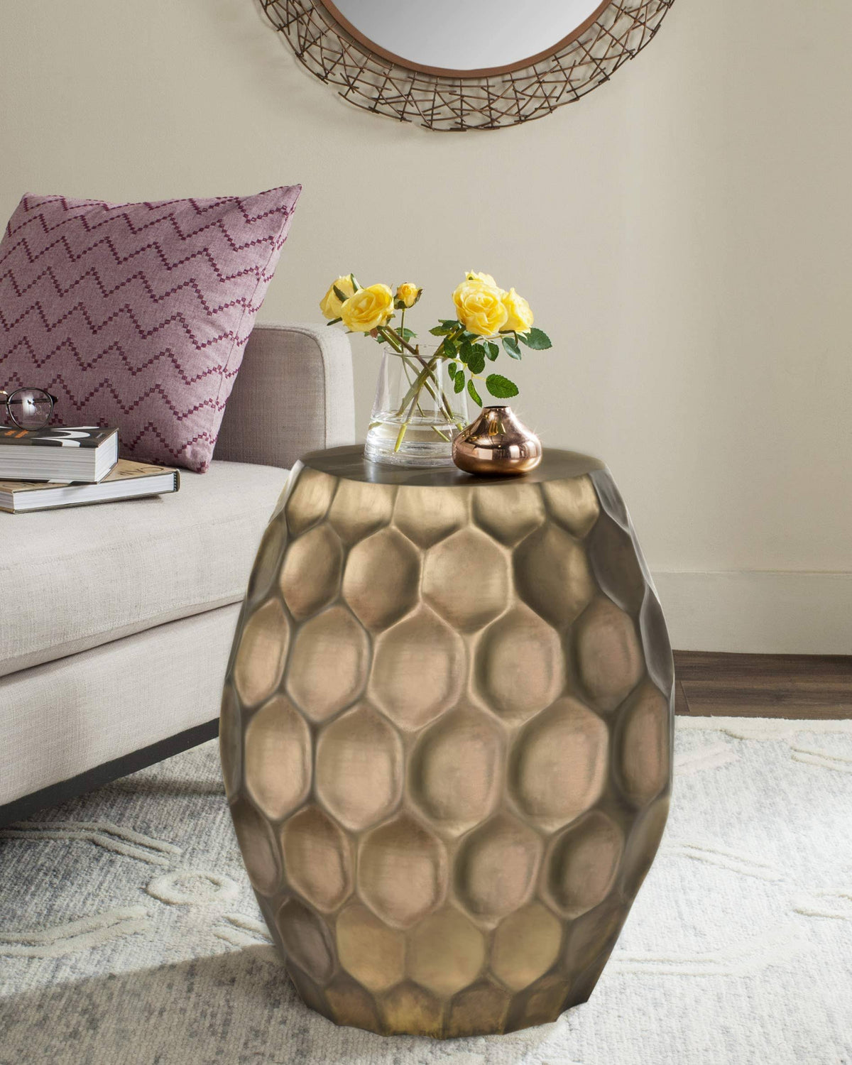 Antique Brass Side Table V704