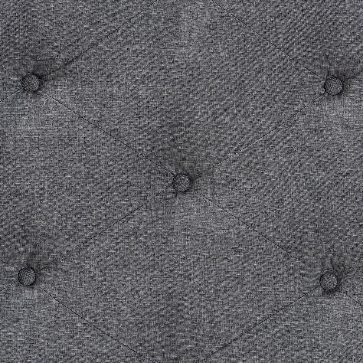 Grey Fabric and Walnut Brown Wood King Size Headboard I421459