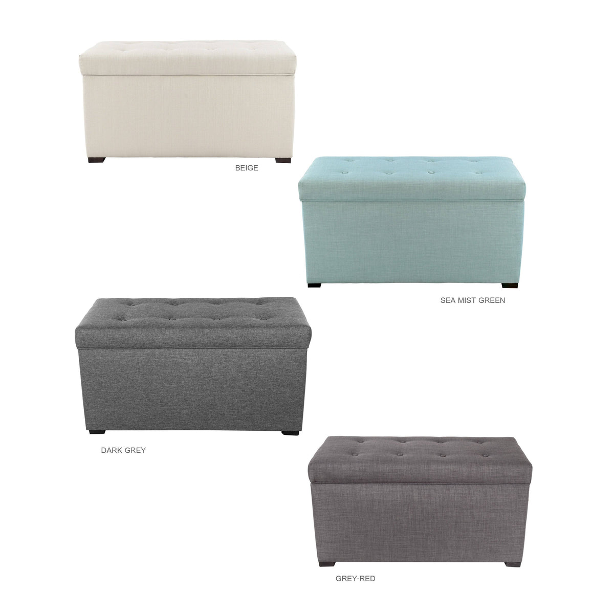 Tufted Storage Bench Gray H16456