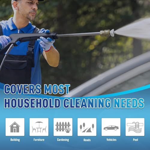Electric Pressure Washer 5000PSI-Max 3.6GPM Touch Screen 4 Nozzles Blue A693