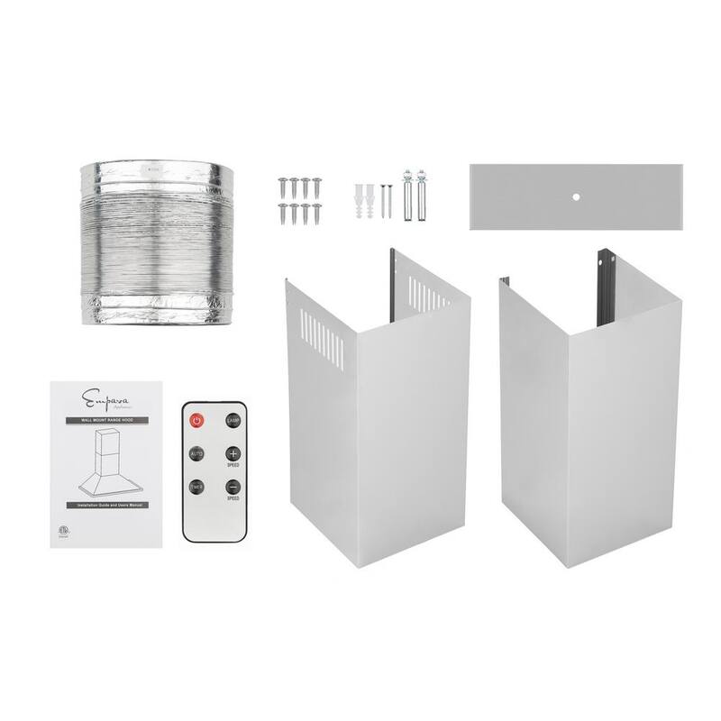 36 in. 380 CFM Ducted Wall Mount Range Hood with Light in Stainless Steel P506