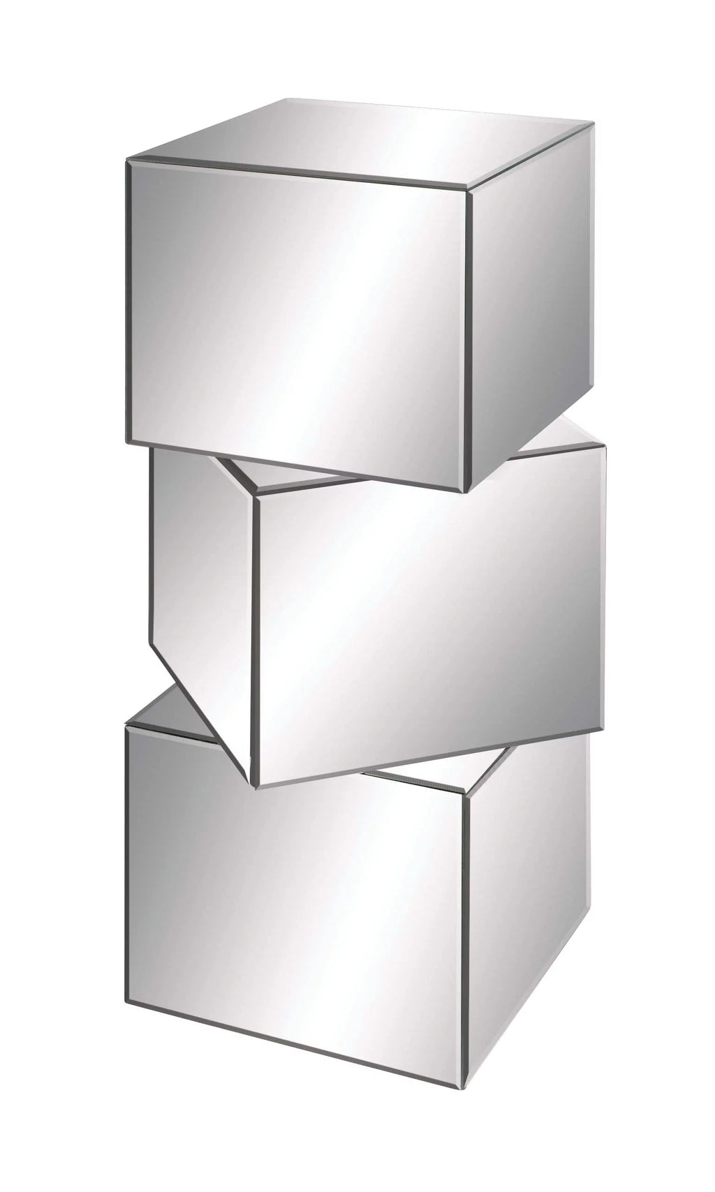 15" x 30" Silver Mirrored Pedestal Table X347973