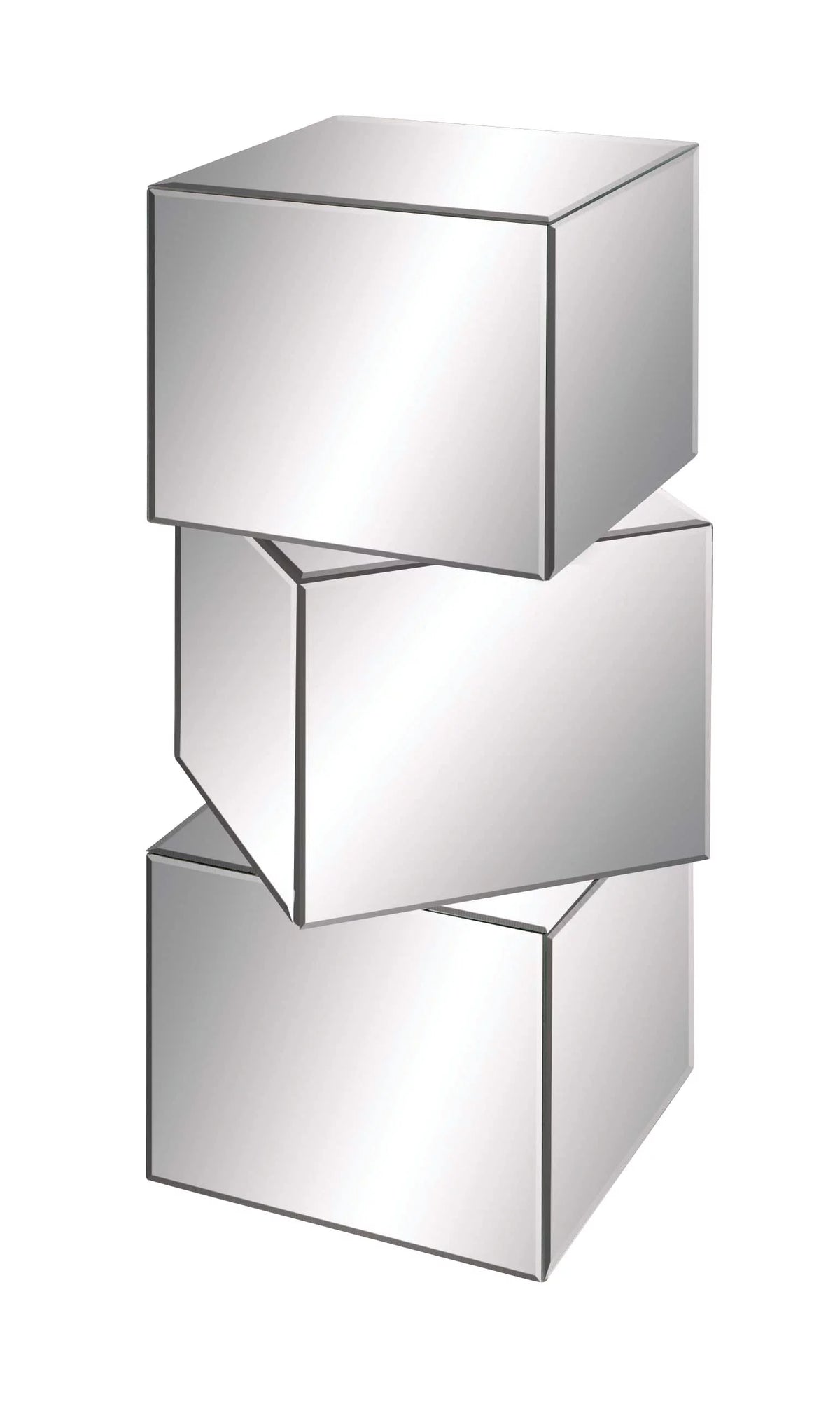 15" x 30" Silver Mirrored Pedestal Table X347973