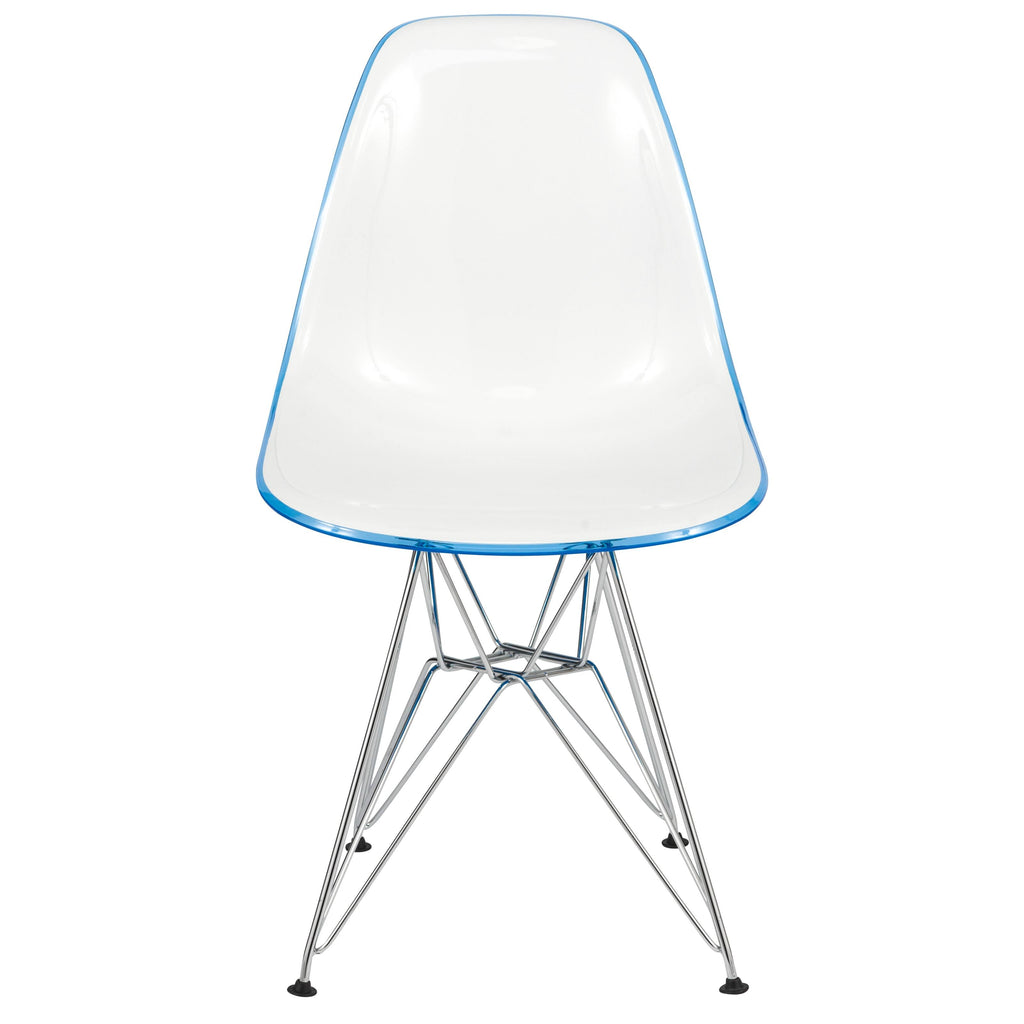 White Blue Dining Chair Q413