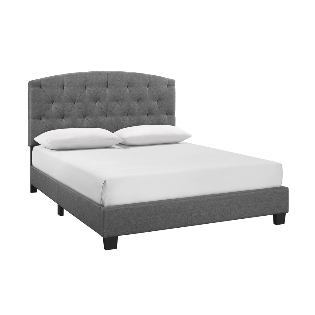 Full Size Upholstered Tufted Light Gray Bed E3356