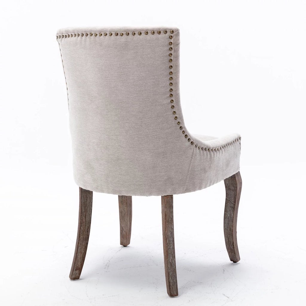 Beige Fabric Dining Chair Set of 2 H438
