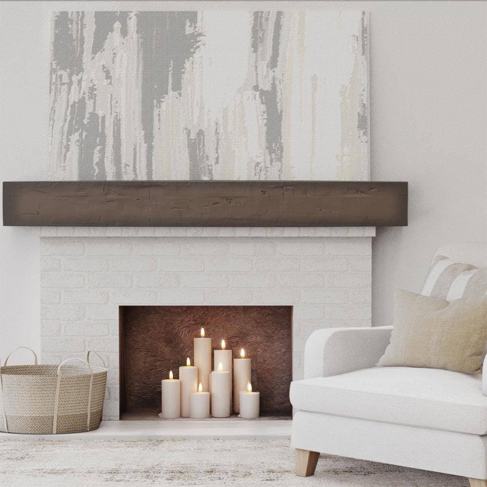 Natural Mahogany Faux Wood Fireplace Mantel S27847