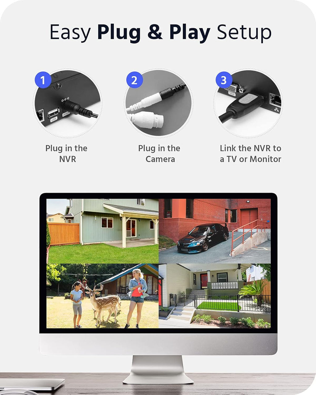 8CH Wireless Security Camera System with 1TB Hard Drive and 8 1440P Outdoor WiFi IP Cameras P7385