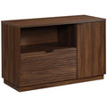 Mahogany Engineered Wood Storage Credenza W789028