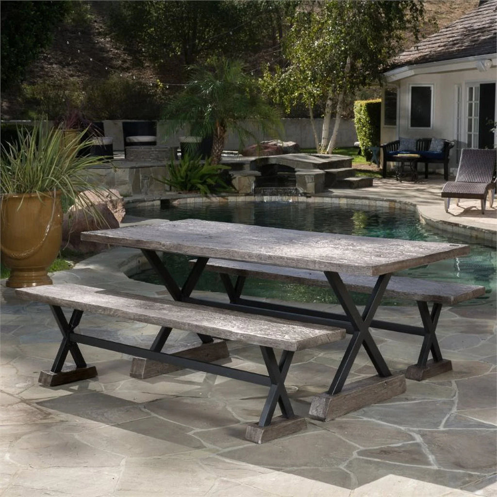 Lightweight Concrete Outdoor Dining Table D11424