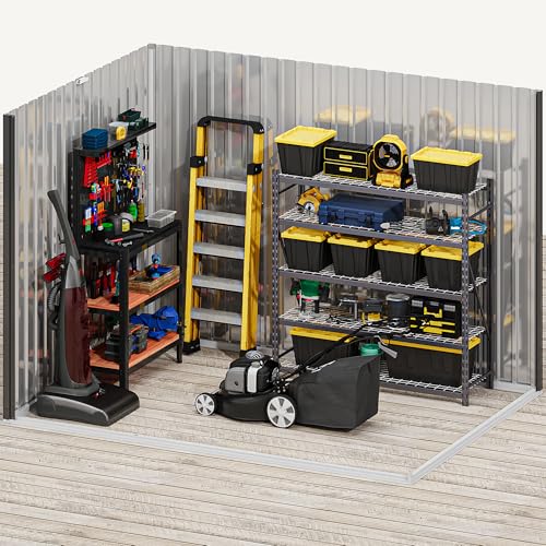 8x6ft Metal Outdoor Storage Shed with Window P433210