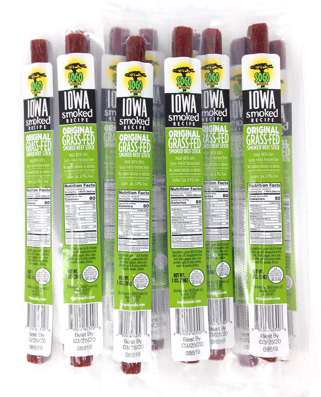 Smoked Grass-fed Beef Sticks 1-oz 72 Ct J69072
